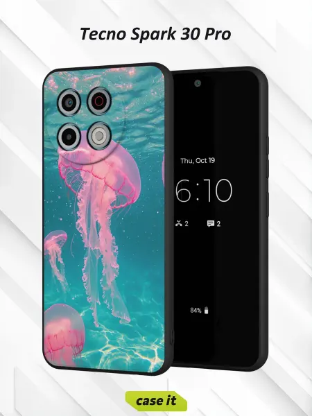 Case it Чехол на Tecno Spark 30 Proс принтом Медузы