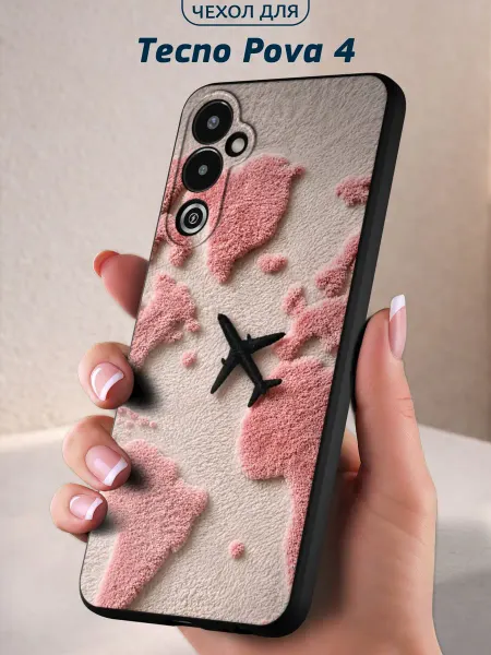 Infinity pick Чехол на Tecno Pova 4 с принтом Карта