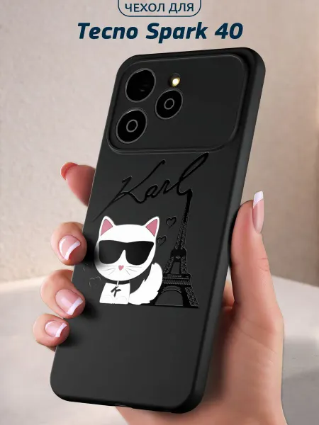 Infinity pick Чехол на Tecno Spark 40 с принтом Кот Карла