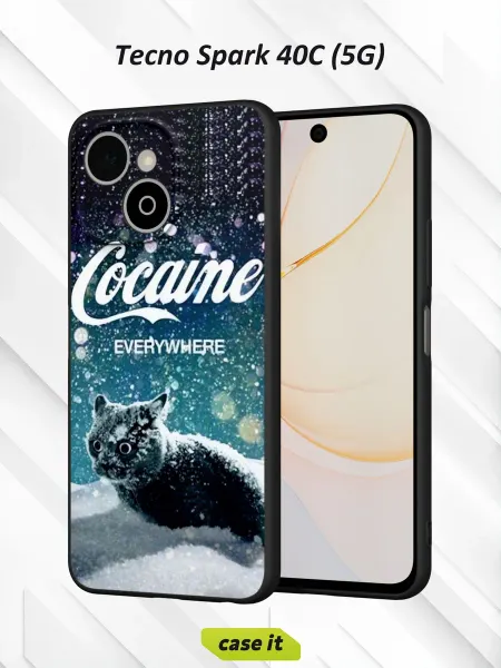 Case it Чехол на Tecno Spark 40C (5G)с принтом Снежный кот
