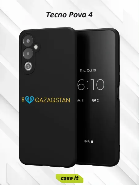 Case it Чехол на Tecno Pova 4с принтом Я люблю Казахстан