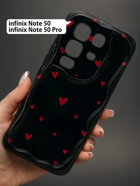 РИНОФОН Чехол с сердечками на Infinix Note 50, Infinix Note 50 Pro
