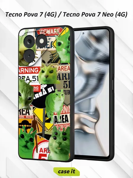 Case it Чехол на Tecno Pova 7 Neoс принтом Котик