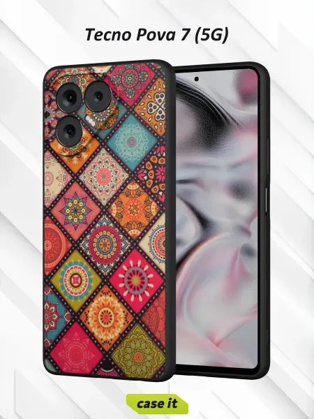 Case it Чехол на Tecno Pova 7с принтом Мозаика
