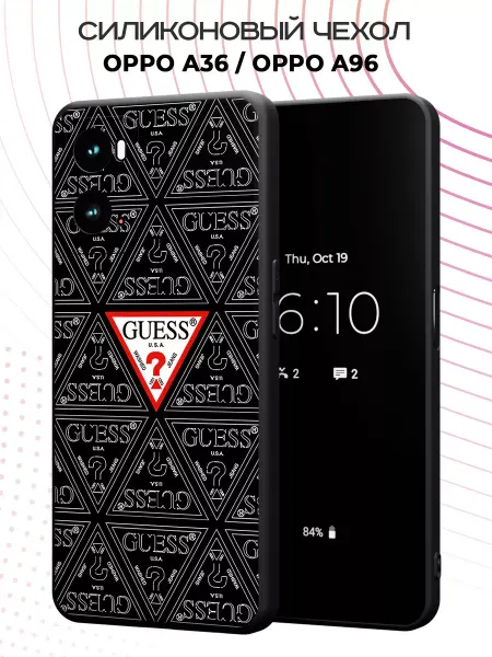 PBl store Чехол на OPPO A36 OPPO A96 с принтом Guess