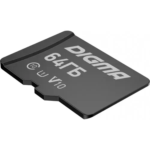 Карта памяти microSDXC 64GB Digma CARD10 V10 + adapter (DGFCA064A01)