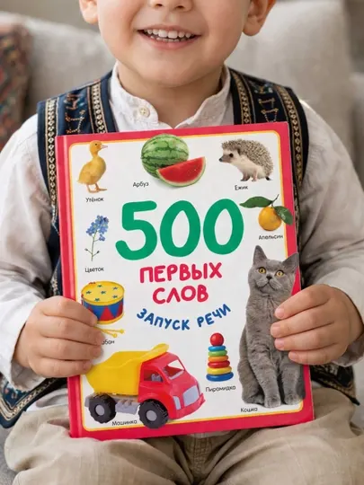 500 первых слов для малышей — развивающая книга для запуска речи