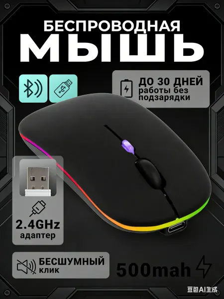 Homeets Мышка беспроводная для ноутбука и ПК