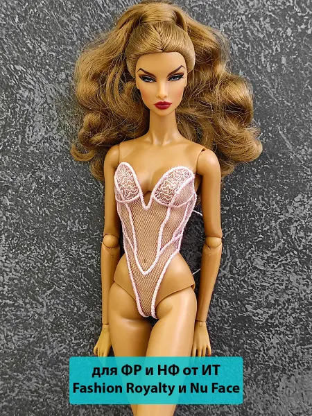 HANNA BANANA DOLLS Корсет-боди с высоким вырезом бедра для Фэшн Роялти, Ню Фейс