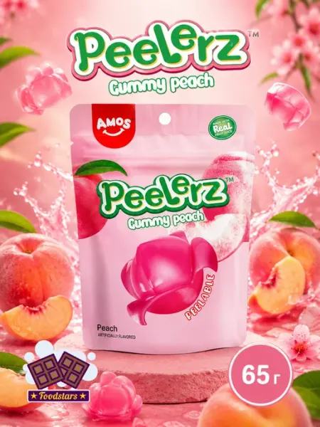 Жевательный мармелад Amos Peelerz Gummy Peach Персик 65 г