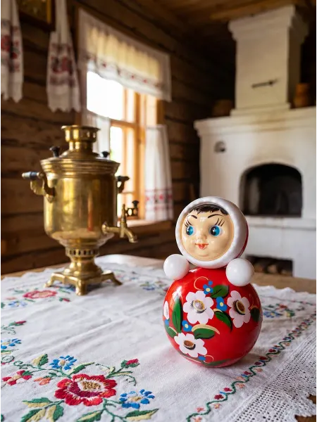 Котовские неваляшки Неваляшка матрешка с звуковыми эффектами из пластика, 1 шт