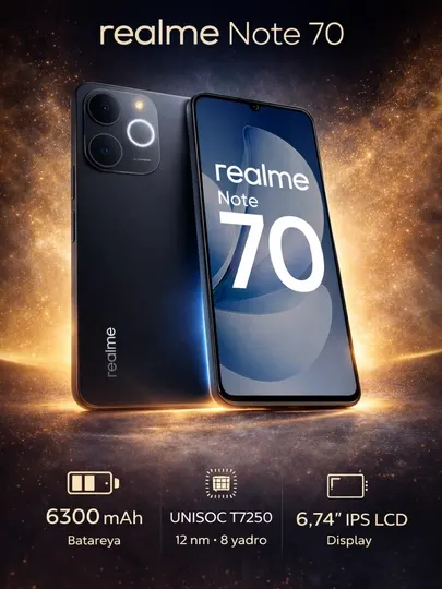 Смартфон Realme Note 70, аккумулятор 6300 мАч, NFC, 2 SIM-карты,защита от воды и пыли IP54