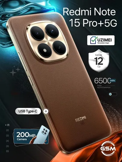 Смартфон Xiaomi Redmi Note 15 Pro+ 5G, 200MP 6500mAh 100W