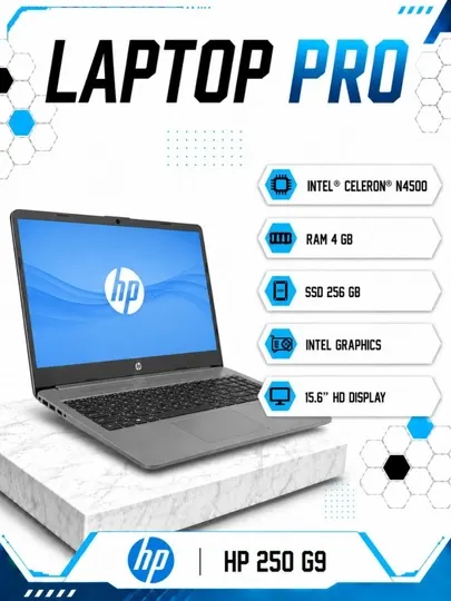 Ноутбук HP 250 G9 Intel® Celeron® N4500 RAM 4GB SSD 256GB 15.6″ HD
