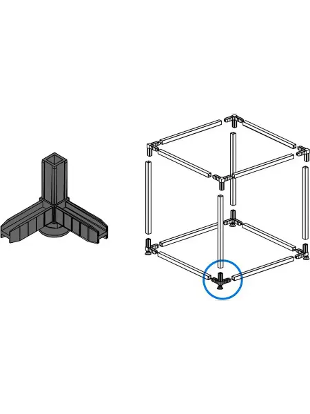Коннектор 3 НАЙДИ с регулируемой опорой белый