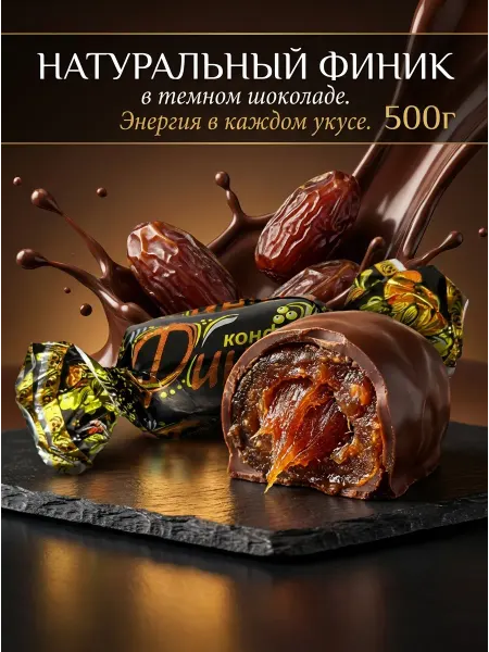 Сладкое подворье Конфеты финик в шоколадной глазури весовые 500 г