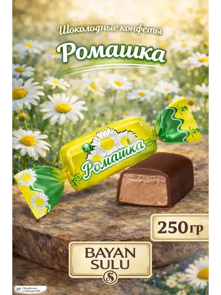 Баян сулу Глазированные шоколадной глазурью конфеты Ромашка 250 гр