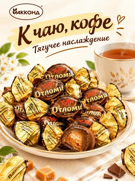 Яркость вкуса Шоколадные конфеты Отломи, ириска
