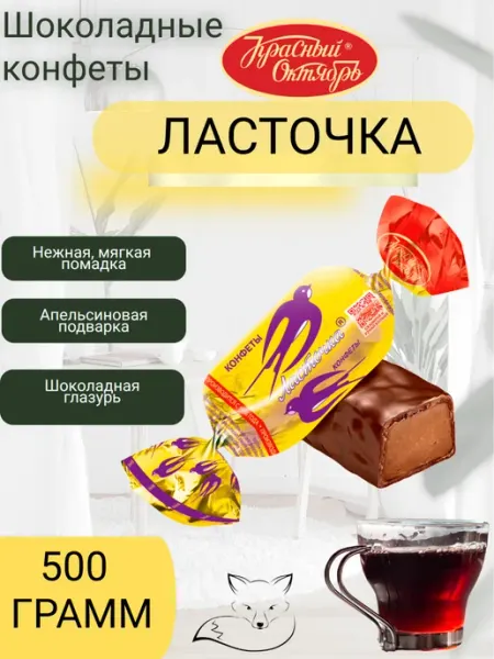 Красный Октябрь Шоколадные конфеты Ласточка 500 гр