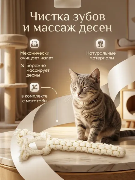 Japan Premium Pet Канат игрушка для чистки зубов кошек с мататаби