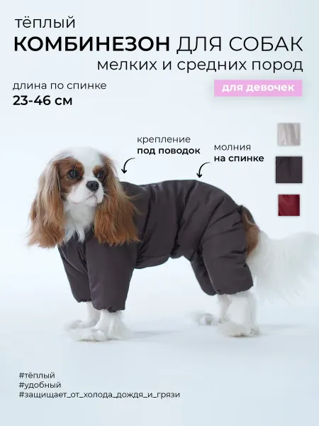 Пушистиль Комбинезон для собак утеплённый девочка
