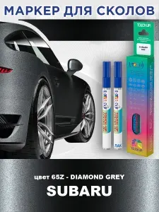 Маркер с краской и лаком от сколов COLOR1 для SUBARU, цвет 65Z - DIAMOND GREY
