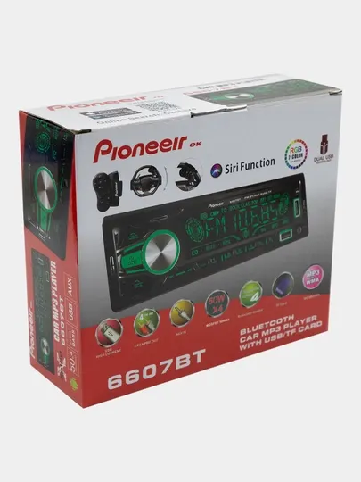 Автомагнитола Pioneer 6607BT, с пультом на руль, магнитола для автомобиля, с подсветкой