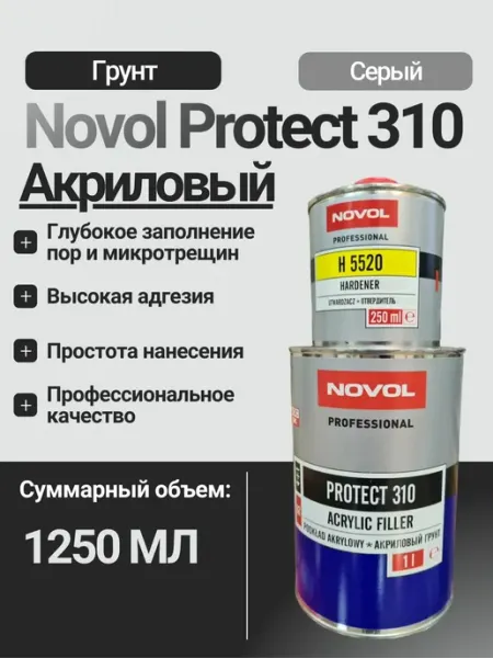 Грунтовка автомобильная,акриловая,NOVOL 310,PROTECT 310 4+1