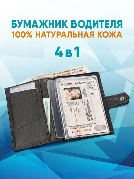 Absolute Collection Обложка для автодокументов и паспорта. Портмоне бумажник