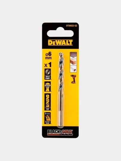 Сверло по металлу DeWALT EXTREME Black&Gold 6х93мм DT20522-QZ