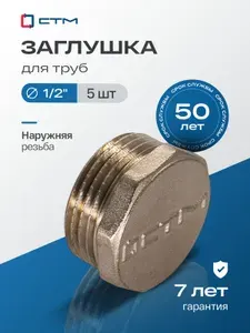 СТМ Заглушка латунная 1 2 наружная резьба (СТМ) 30шт