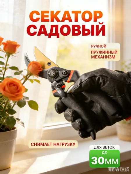 Секатор садовый ручной для кустов растений цветов