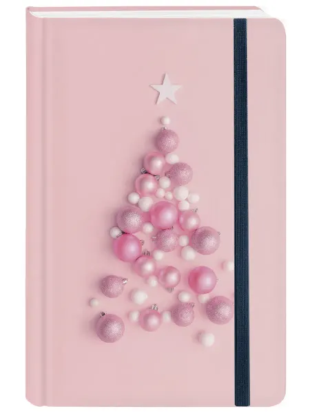 Эксмо Блокнот с резинкой "Pink Christmas tree" (розовый). А5
