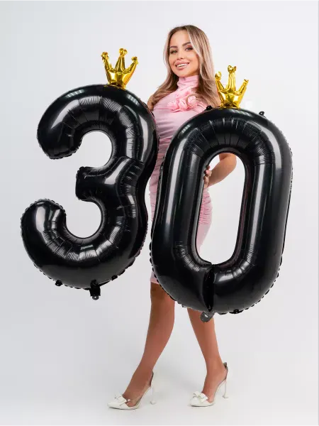 WOW-Ballon Набор черных воздушных шаров на 30 лет