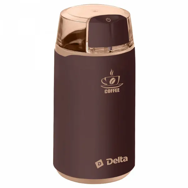 Кофемолка DELTA DL087K, нержавеющая сталь, пластик, 60 г, 200Вт, коричневая