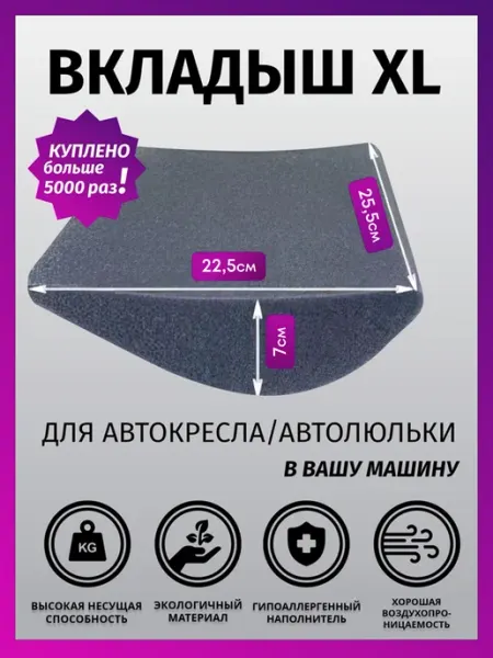 Анатомический вкладыш в автолюльку для новорожденных