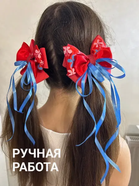 Бантики из фоамирана на резинке, ручная работа (2 шт.)