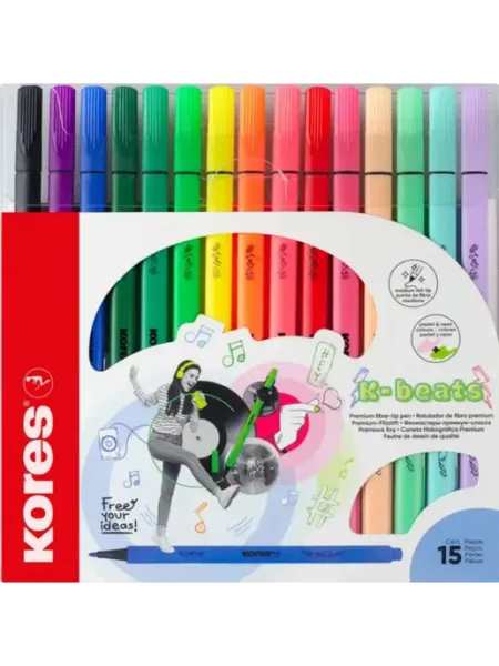 Kores Фломастеры 15 цветов