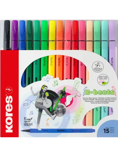 Kores Фломастеры 15 цветов