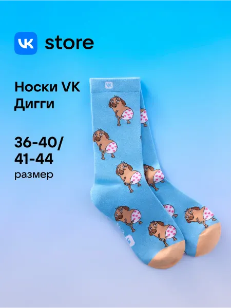 VK Носки с Дигги, голубые