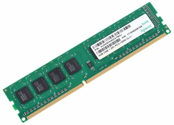 Оперативная память Apacer DG.04G2K. KAM, DDR3L 1600MHz, 4ГБ, DIMM, 240pin