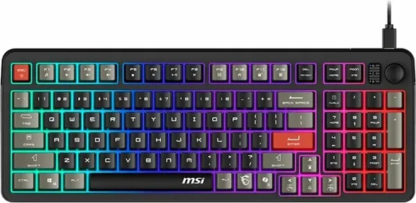 Клавиатура MSI GK110 черный/серый USB for gamer LED (S11-04RU258-HH9)