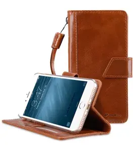 Кожаный чехол книжка Melkco Kingston Style Case для Apple iPhone 7 Plus/ 8 Plus, коричневый