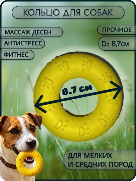 Маленькое кольцо-бублик для собак 8,7см, прочная игрушка EVA
