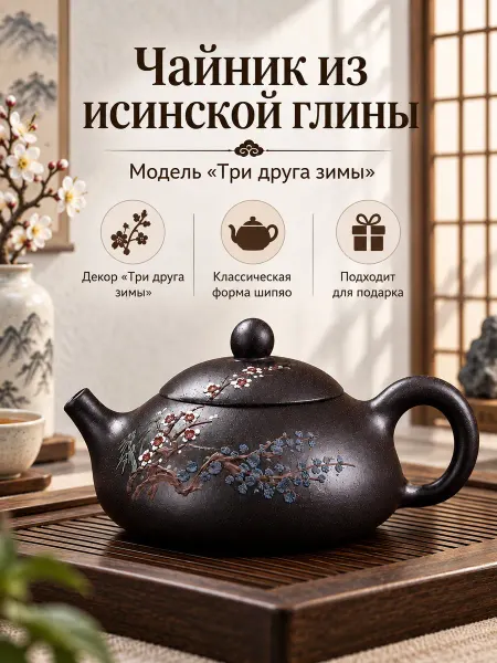 Чайник глиняный для чайной церемонии фиолетовой 230 мл