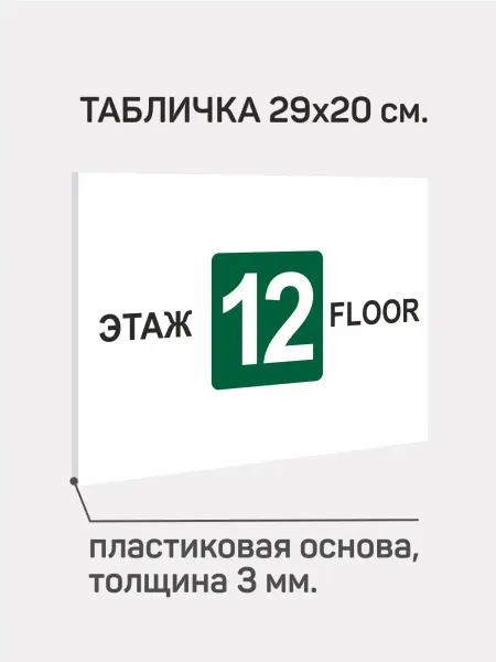 Доронина Евгения Михайловна Табличка информационная пластиковая ПВХ 3мм. 12 этаж
