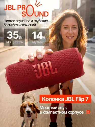 Bluetooth колонка JBL Flip 7, портативная, беспроводная колонка для улицы, дома, путешествий, черная