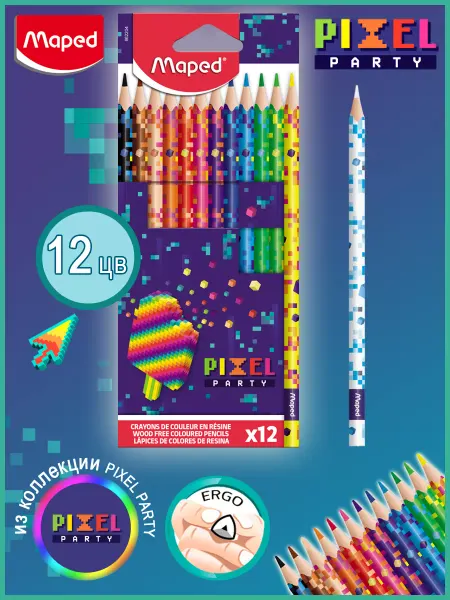 MAPED Карандаши цветные пластиковые треугольные 12 цв