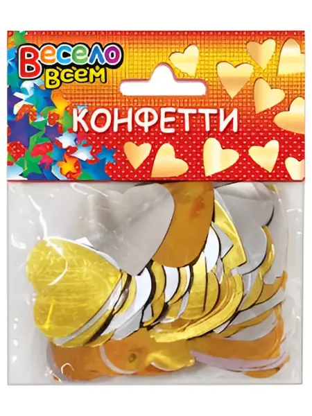 Весело Всем Конфетти Сердце для оформления 14 февраля, 3,2 см, 30 г