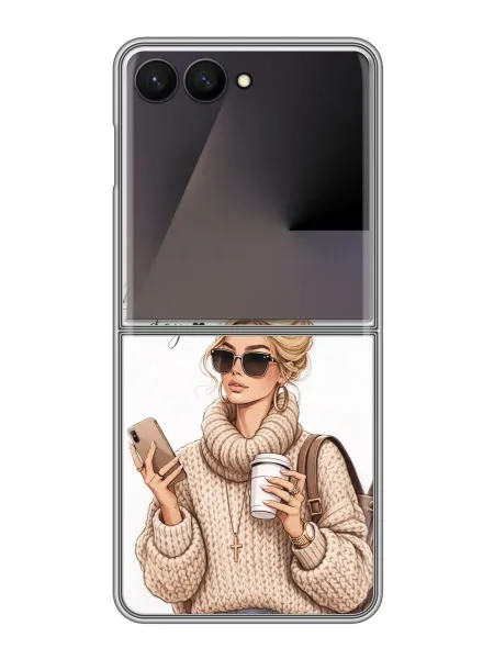 ChesnoCase Чехол на Samsung Galaxy Z Flip 7 женский с кофе